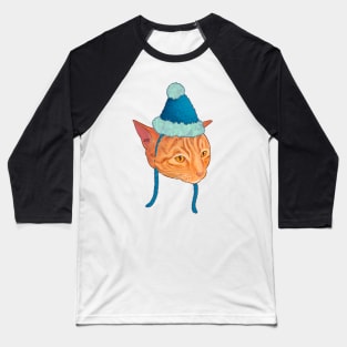 Winter Hat Cat Baseball T-Shirt